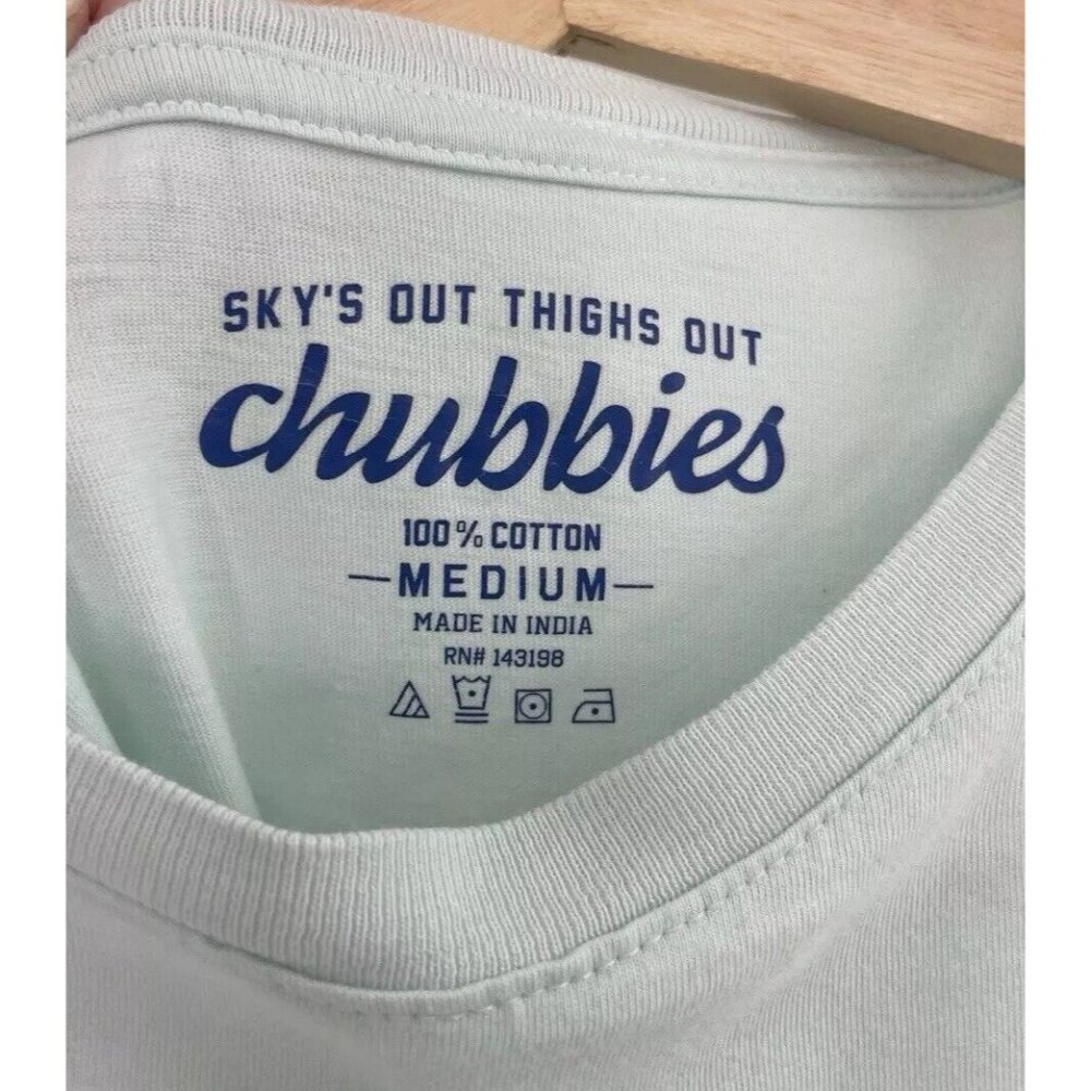 Chubbies Men’s‎ Light Aqua Logo T-Shirt Short Sleeve Size Medium - Picture 4 of 7